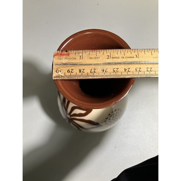 David Tutera Exotic Vase Vintage Style Brown with White Flowers - Picture 8 of 8